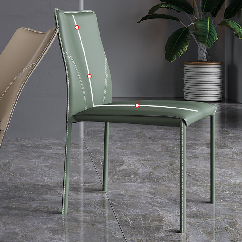 Minimalist Style Armless Solid Back Dining Side Chairs Leather Dining Side Chair Clearhalo 'Dining Chairs' 'Dining Tables & Seating' 'dining_chair' 'furn' 'furn_dining_chair' 'Furniture' 'furniture_dining_chair' 'Kitchen & Dining Furniture' 4901441