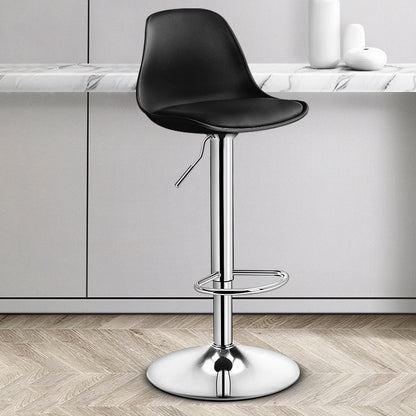 Contemporary Plastic Home Counter Stool Matte Finish Footrest Barstool Black Silver 1 Piece Clearhalo 'Bar Furniture' 'Bar Stools' 'bar_stools' 'furn' 'furn_bar_stools' 'Furniture' 'furniture_bar_stools' 'Kitchen & Dining Furniture' 4901450