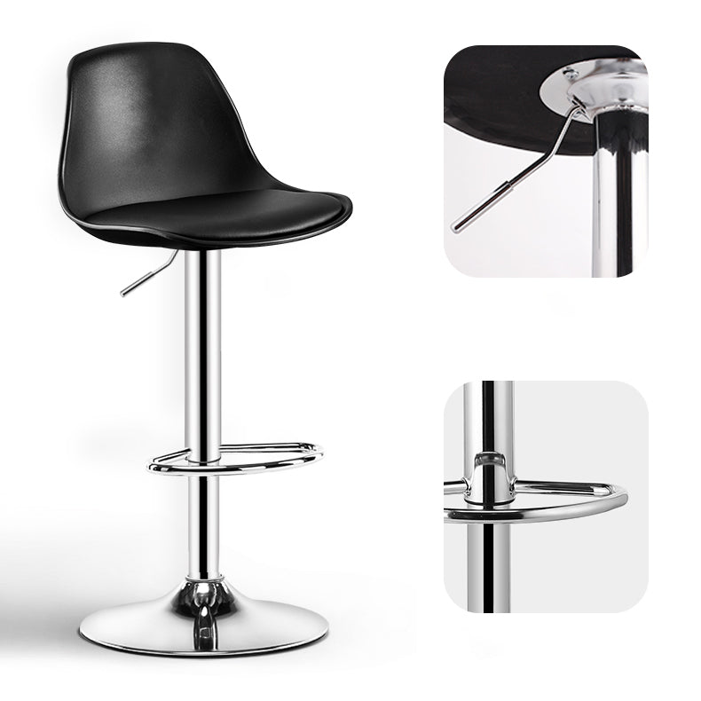 Contemporary Plastic Home Counter Stool Matte Finish Footrest Barstool Clearhalo 'Bar Furniture' 'Bar Stools' 'bar_stools' 'furn' 'furn_bar_stools' 'Furniture' 'furniture_bar_stools' 'Kitchen & Dining Furniture' 4901454
