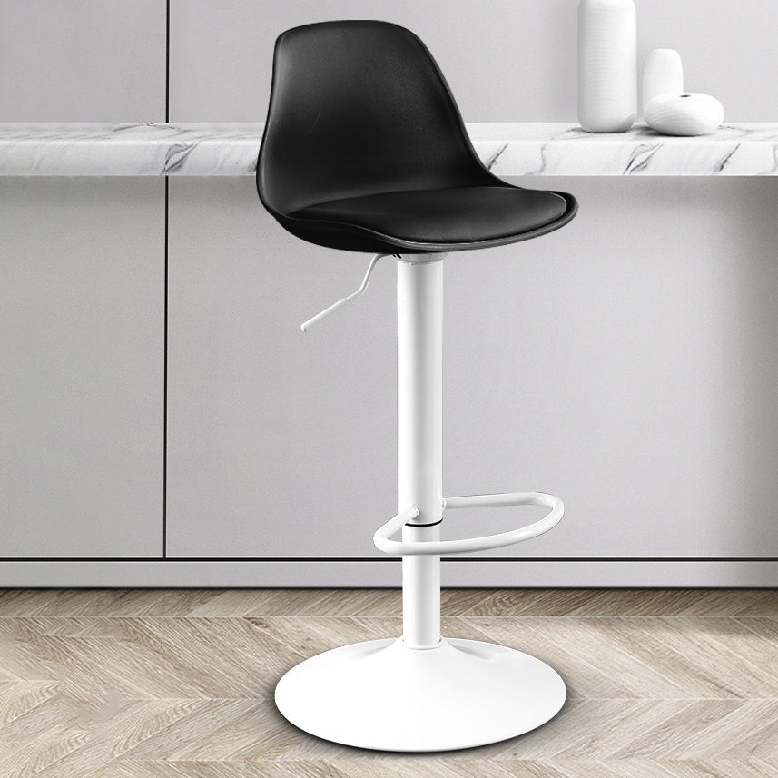 Contemporary Plastic Home Counter Stool Matte Finish Footrest Barstool Black White 1 Piece Clearhalo 'Bar Furniture' 'Bar Stools' 'bar_stools' 'furn' 'furn_bar_stools' 'Furniture' 'furniture_bar_stools' 'Kitchen & Dining Furniture' 4901455
