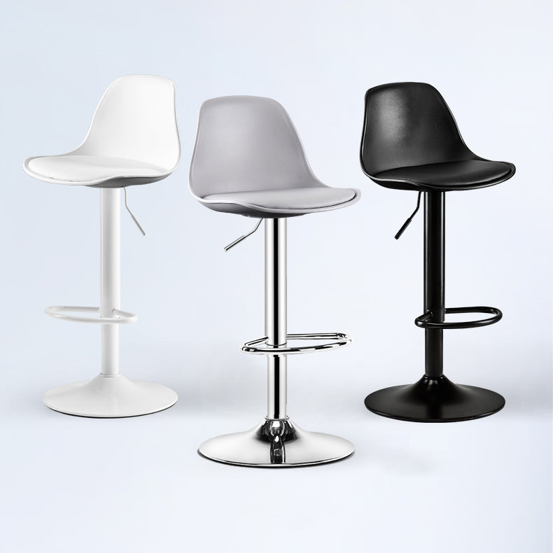 Contemporary Plastic Home Counter Stool Matte Finish Footrest Barstool Clearhalo 'Bar Furniture' 'Bar Stools' 'bar_stools' 'furn' 'furn_bar_stools' 'Furniture' 'furniture_bar_stools' 'Kitchen & Dining Furniture' 4901458