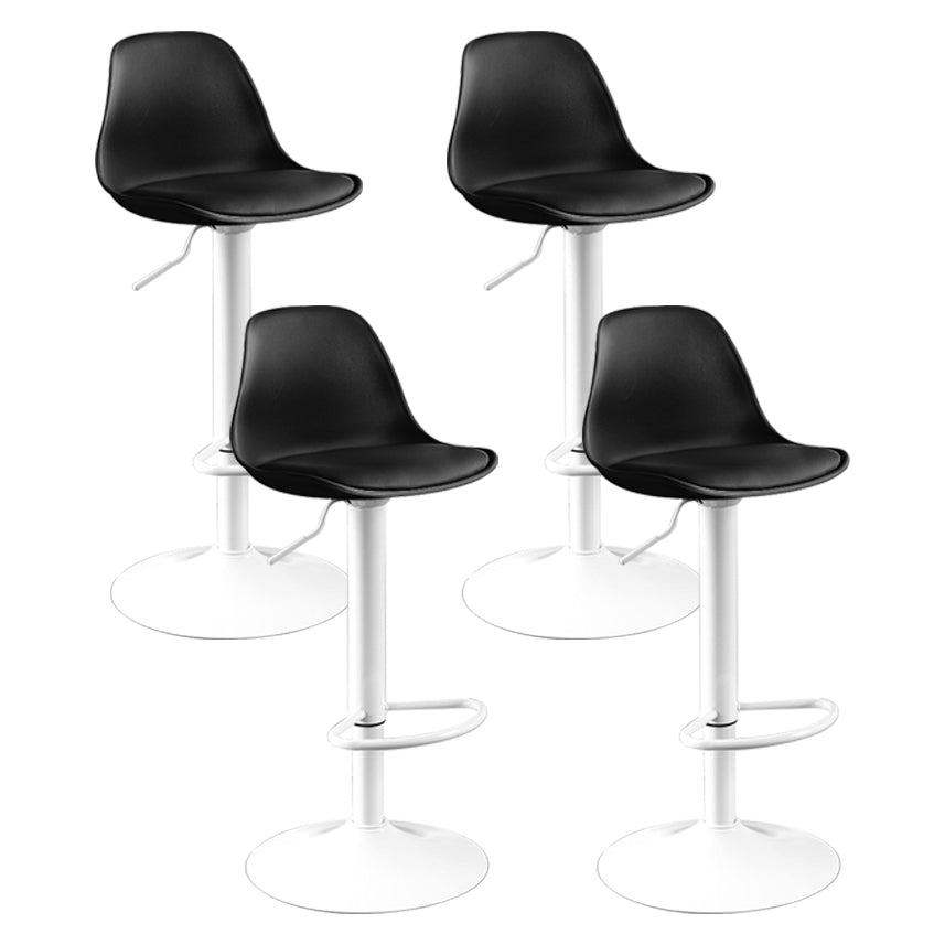 Contemporary Plastic Home Counter Stool Matte Finish Footrest Barstool Black White 4 Piece Set Clearhalo 'Bar Furniture' 'Bar Stools' 'bar_stools' 'furn' 'furn_bar_stools' 'Furniture' 'furniture_bar_stools' 'Kitchen & Dining Furniture' 4901460
