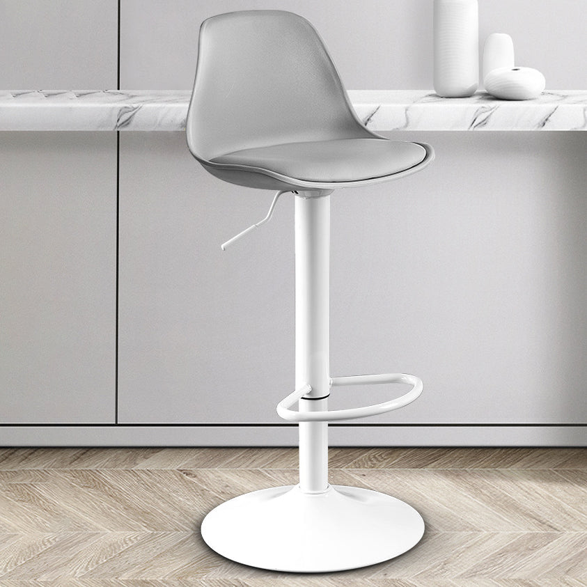 Contemporary Plastic Home Counter Stool Matte Finish Footrest Barstool Grey White 1 Piece Clearhalo 'Bar Furniture' 'Bar Stools' 'bar_stools' 'furn' 'furn_bar_stools' 'Furniture' 'furniture_bar_stools' 'Kitchen & Dining Furniture' 4901462