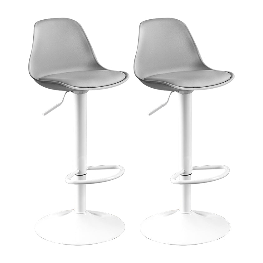 Contemporary Plastic Home Counter Stool Matte Finish Footrest Barstool Grey White 2 Piece Set Clearhalo 'Bar Furniture' 'Bar Stools' 'bar_stools' 'furn' 'furn_bar_stools' 'Furniture' 'furniture_bar_stools' 'Kitchen & Dining Furniture' 4901464