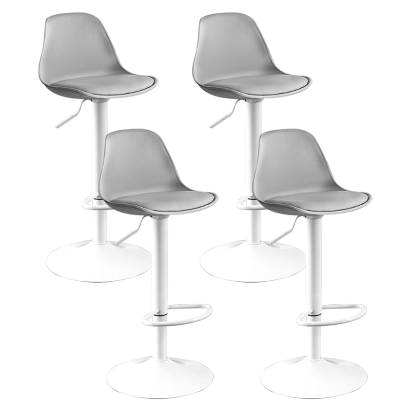 Contemporary Plastic Home Counter Stool Matte Finish Footrest Barstool Grey White 4 Piece Set Clearhalo 'Bar Furniture' 'Bar Stools' 'bar_stools' 'furn' 'furn_bar_stools' 'Furniture' 'furniture_bar_stools' 'Kitchen & Dining Furniture' 4901465