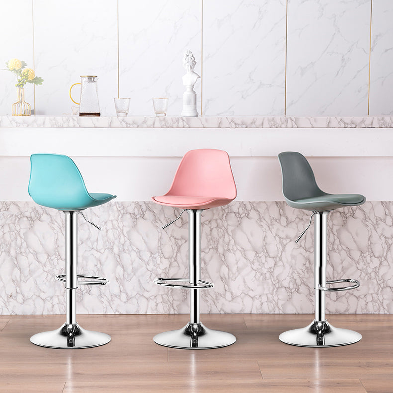 Contemporary Plastic Home Counter Stool Matte Finish Footrest Barstool Clearhalo 'Bar Furniture' 'Bar Stools' 'bar_stools' 'furn' 'furn_bar_stools' 'Furniture' 'furniture_bar_stools' 'Kitchen & Dining Furniture' 4901470