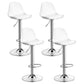Contemporary Plastic Home Counter Stool Matte Finish Footrest Barstool White Silver 4 Piece Set Clearhalo 'Bar Furniture' 'Bar Stools' 'bar_stools' 'furn' 'furn_bar_stools' 'Furniture' 'furniture_bar_stools' 'Kitchen & Dining Furniture' 4901471
