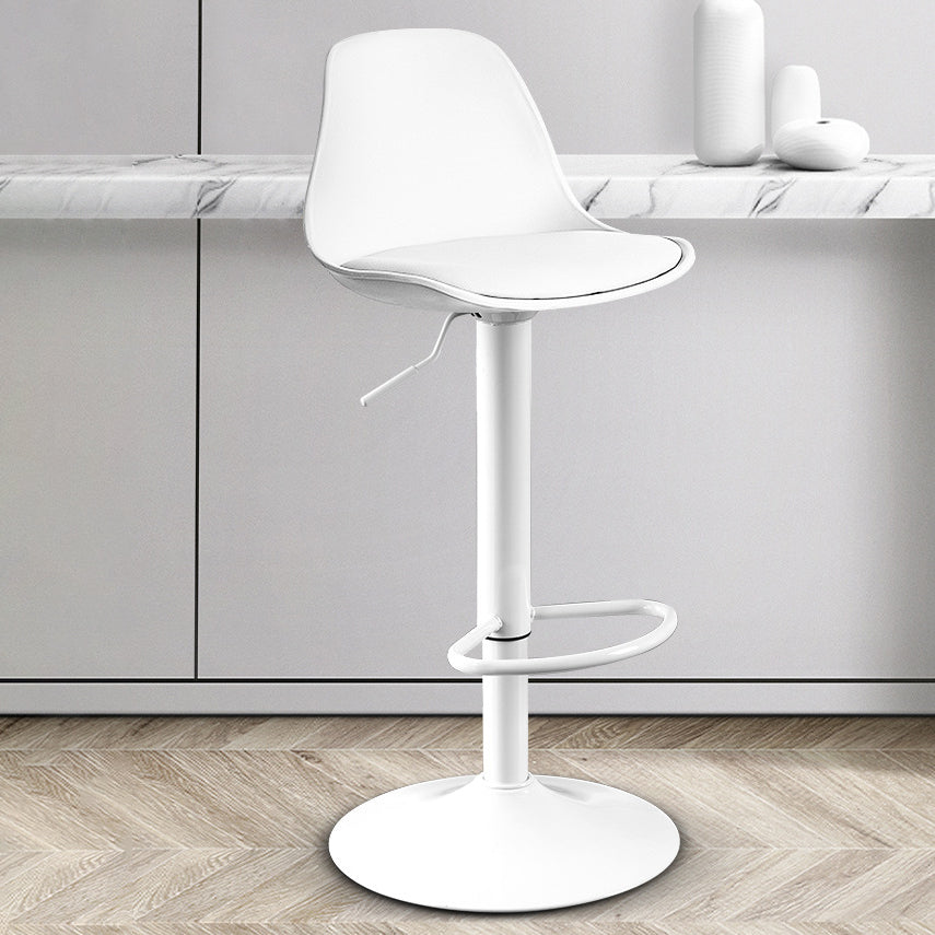 Contemporary Plastic Home Counter Stool Matte Finish Footrest Barstool White White 1 Piece Clearhalo 'Bar Furniture' 'Bar Stools' 'bar_stools' 'furn' 'furn_bar_stools' 'Furniture' 'furniture_bar_stools' 'Kitchen & Dining Furniture' 4901472