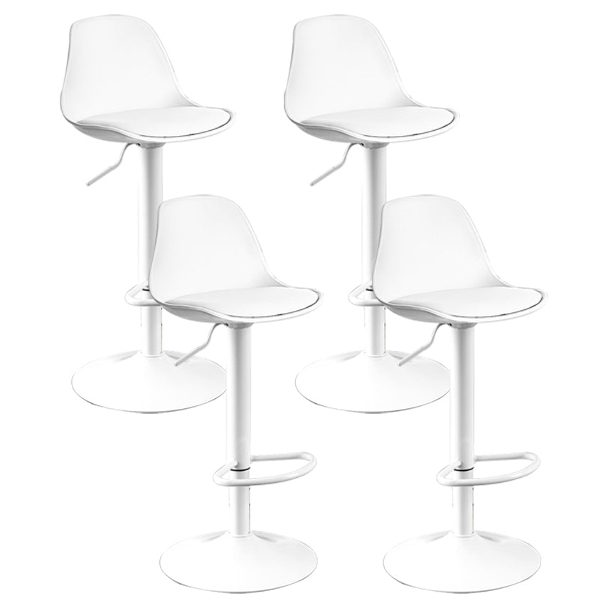 Contemporary Plastic Home Counter Stool Matte Finish Footrest Barstool White White 4 Piece Set Clearhalo 'Bar Furniture' 'Bar Stools' 'bar_stools' 'furn' 'furn_bar_stools' 'Furniture' 'furniture_bar_stools' 'Kitchen & Dining Furniture' 4901474