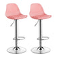 Contemporary Plastic Home Counter Stool Matte Finish Footrest Barstool Pink Silver 2 Piece Set Clearhalo 'Bar Furniture' 'Bar Stools' 'bar_stools' 'furn' 'furn_bar_stools' 'Furniture' 'furniture_bar_stools' 'Kitchen & Dining Furniture' 4901476