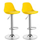 Contemporary Plastic Home Counter Stool Matte Finish Footrest Barstool Yellow Silver 2 Piece Set Clearhalo 'Bar Furniture' 'Bar Stools' 'bar_stools' 'furn' 'furn_bar_stools' 'Furniture' 'furniture_bar_stools' 'Kitchen & Dining Furniture' 4901482