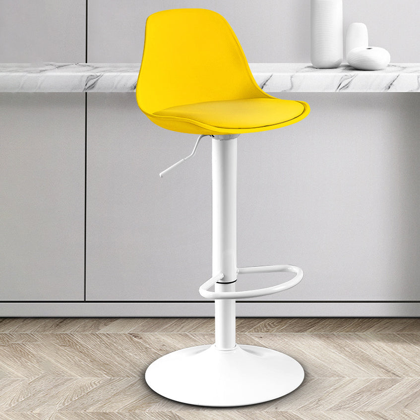 Contemporary Plastic Home Counter Stool Matte Finish Footrest Barstool Yellow White 1 Piece Clearhalo 'Bar Furniture' 'Bar Stools' 'bar_stools' 'furn' 'furn_bar_stools' 'Furniture' 'furniture_bar_stools' 'Kitchen & Dining Furniture' 4901484