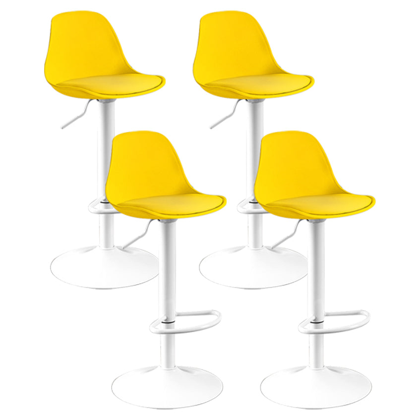 Contemporary Plastic Home Counter Stool Matte Finish Footrest Barstool Yellow White 4 Piece Set Clearhalo 'Bar Furniture' 'Bar Stools' 'bar_stools' 'furn' 'furn_bar_stools' 'Furniture' 'furniture_bar_stools' 'Kitchen & Dining Furniture' 4901486