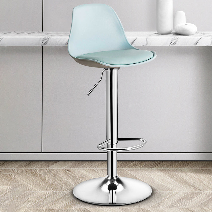 Contemporary Plastic Home Counter Stool Matte Finish Footrest Barstool Green Silver 1 Piece Clearhalo 'Bar Furniture' 'Bar Stools' 'bar_stools' 'furn' 'furn_bar_stools' 'Furniture' 'furniture_bar_stools' 'Kitchen & Dining Furniture' 4901487