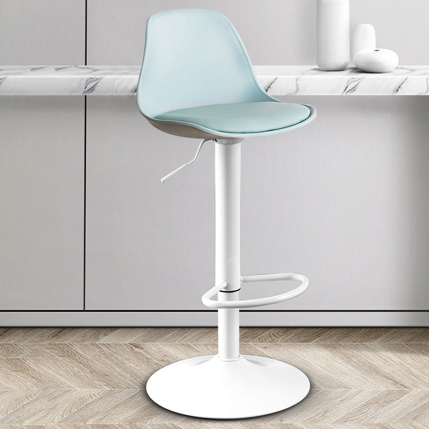 Contemporary Plastic Home Counter Stool Matte Finish Footrest Barstool Green White 1 Piece Clearhalo 'Bar Furniture' 'Bar Stools' 'bar_stools' 'furn' 'furn_bar_stools' 'Furniture' 'furniture_bar_stools' 'Kitchen & Dining Furniture' 4901490