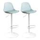 Contemporary Plastic Home Counter Stool Matte Finish Footrest Barstool Green White 2 Piece Set Clearhalo 'Bar Furniture' 'Bar Stools' 'bar_stools' 'furn' 'furn_bar_stools' 'Furniture' 'furniture_bar_stools' 'Kitchen & Dining Furniture' 4901491