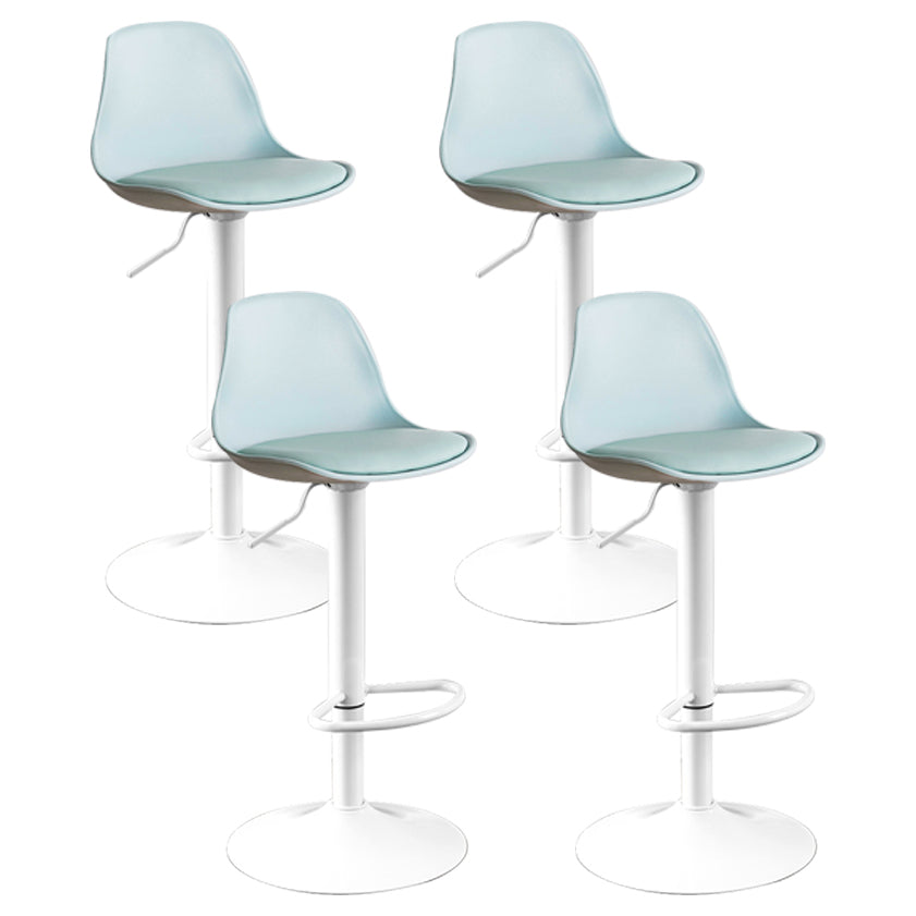 Contemporary Plastic Home Counter Stool Matte Finish Footrest Barstool Green White 4 Piece Set Clearhalo 'Bar Furniture' 'Bar Stools' 'bar_stools' 'furn' 'furn_bar_stools' 'Furniture' 'furniture_bar_stools' 'Kitchen & Dining Furniture' 4901492