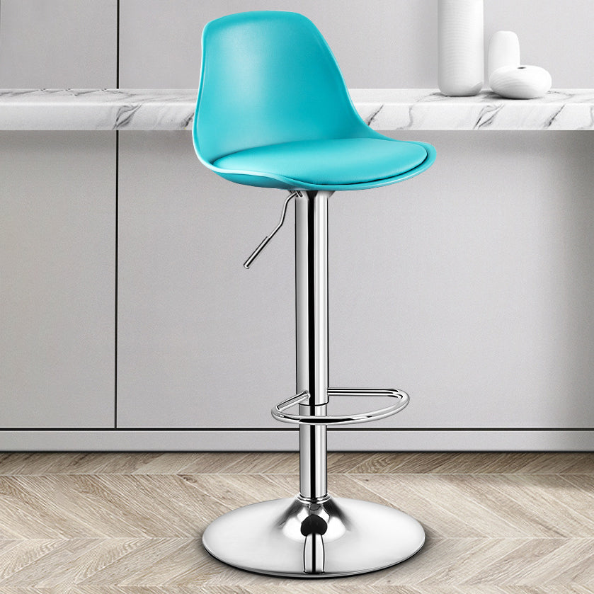 Contemporary Plastic Home Counter Stool Matte Finish Footrest Barstool Lake Blue Silver 1 Piece Clearhalo 'Bar Furniture' 'Bar Stools' 'bar_stools' 'furn' 'furn_bar_stools' 'Furniture' 'furniture_bar_stools' 'Kitchen & Dining Furniture' 4901493