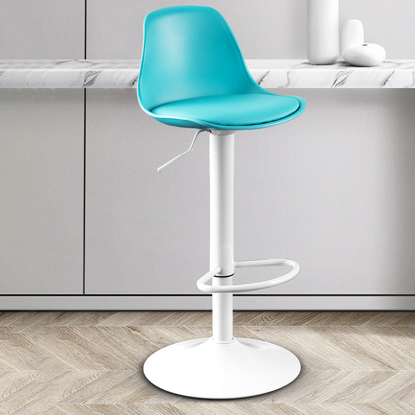 Contemporary Plastic Home Counter Stool Matte Finish Footrest Barstool Lake Blue White 1 Piece Clearhalo 'Bar Furniture' 'Bar Stools' 'bar_stools' 'furn' 'furn_bar_stools' 'Furniture' 'furniture_bar_stools' 'Kitchen & Dining Furniture' 4901496