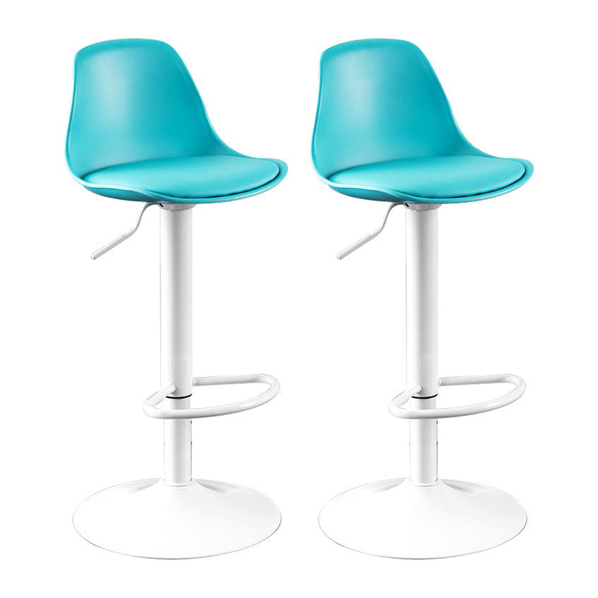 Contemporary Plastic Home Counter Stool Matte Finish Footrest Barstool Lake Blue White 2 Piece Set Clearhalo 'Bar Furniture' 'Bar Stools' 'bar_stools' 'furn' 'furn_bar_stools' 'Furniture' 'furniture_bar_stools' 'Kitchen & Dining Furniture' 4901497