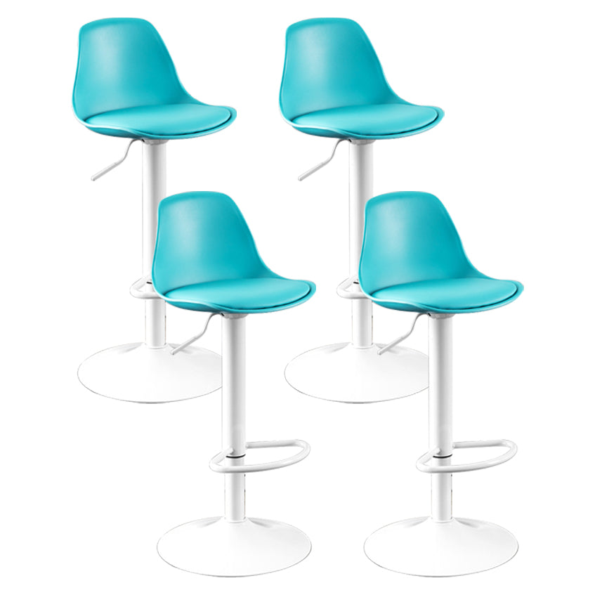 Contemporary Plastic Home Counter Stool Matte Finish Footrest Barstool Lake Blue White 4 Piece Set Clearhalo 'Bar Furniture' 'Bar Stools' 'bar_stools' 'furn' 'furn_bar_stools' 'Furniture' 'furniture_bar_stools' 'Kitchen & Dining Furniture' 4901498