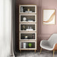 Glam Standard Bookcase Metal Frame Manufactured Wood Bookshelf with Glass Doors 31.5"L x 13.8"W x 85"H Clearhalo 'Bookcases' 'furn' 'furn_bookcases' 'Furniture' 'furniture_bookcases' 'Office Furniture' 4901510