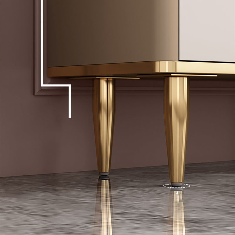 Glam Standard Bookcase Metal Frame Manufactured Wood Bookshelf with Glass Doors Clearhalo 'Bookcases' 'furn' 'furn_bookcases' 'Furniture' 'furniture_bookcases' 'Office Furniture' 4901511