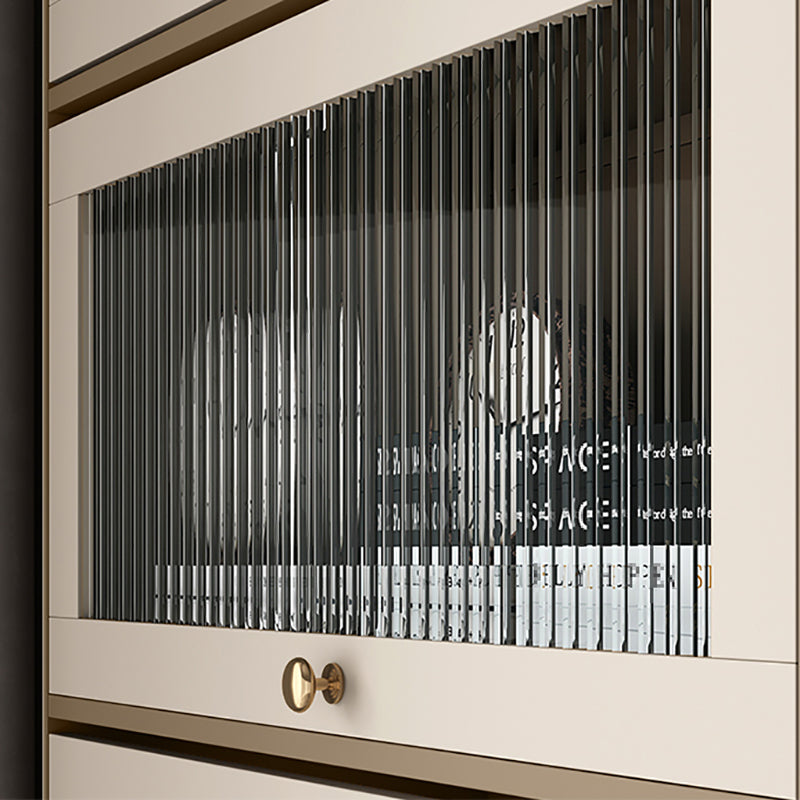 Glam Standard Bookcase Metal Frame Manufactured Wood Bookshelf with Glass Doors Clearhalo 'Bookcases' 'furn' 'furn_bookcases' 'Furniture' 'furniture_bookcases' 'Office Furniture' 4901512