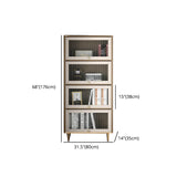 Glam Standard Bookcase Metal Frame Manufactured Wood Bookshelf with Glass Doors Clearhalo 'Bookcases' 'furn' 'furn_bookcases' 'Furniture' 'furniture_bookcases' 'Office Furniture' 4901522