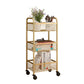 Glam Style Standard Bookcase Metal Closed Back Bookshelf with Wheels 13.4"L x 9.8"W x 29.5"H Gold Clearhalo 'Bookcases' 'furn' 'furn_bookcases' 'Furniture' 'furniture_bookcases' 'Office Furniture' 4901525