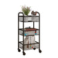 Glam Style Standard Bookcase Metal Closed Back Bookshelf with Wheels 13.4"L x 9.8"W x 29.5"H Black Clearhalo 'Bookcases' 'furn' 'furn_bookcases' 'Furniture' 'furniture_bookcases' 'Office Furniture' 4901528