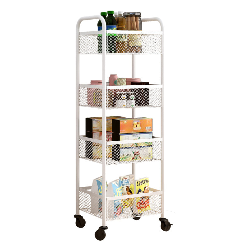 Glam Style Standard Bookcase Metal Closed Back Bookshelf with Wheels 13.4"L x 9.8"W x 39.4"H White Clearhalo 'Bookcases' 'furn' 'furn_bookcases' 'Furniture' 'furniture_bookcases' 'Office Furniture' 4901530