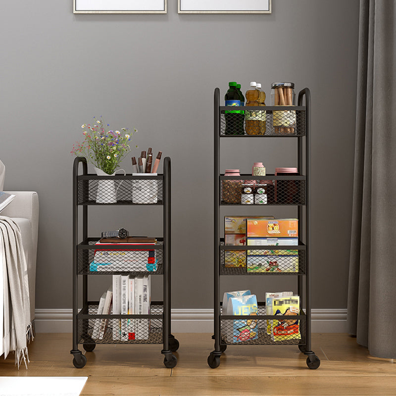 Glam Style Standard Bookcase Metal Closed Back Bookshelf with Wheels Clearhalo 'Bookcases' 'furn' 'furn_bookcases' 'Furniture' 'furniture_bookcases' 'Office Furniture' 4901537
