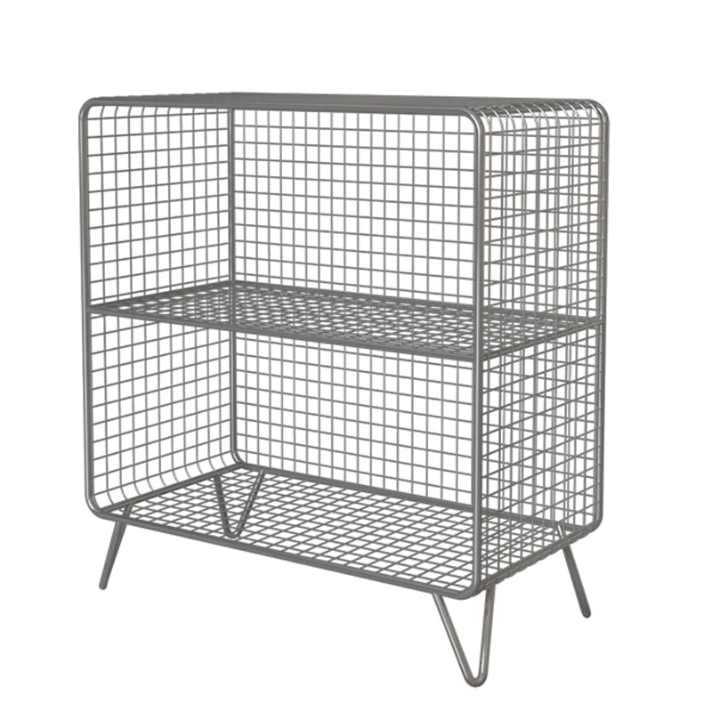 Glam Style Metal Bookshelf Standard Closed Back Shelf Bookcase for Home 24"L x 12"W x 28"H Silver Clearhalo 'Bookcases' 'furn' 'furn_bookcases' 'Furniture' 'furniture_bookcases' 'Office Furniture' 4901545