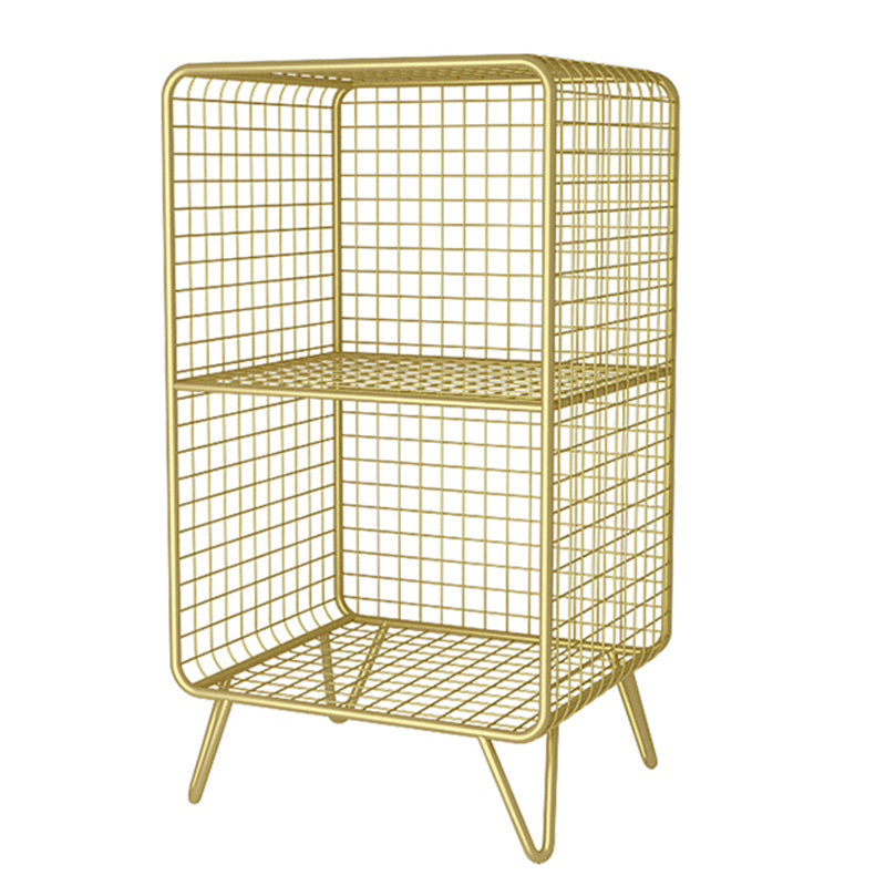 Glam Style Metal Bookshelf Standard Closed Back Shelf Bookcase for Home 14"L x 12"W x 26"H Gold Clearhalo 'Bookcases' 'furn' 'furn_bookcases' 'Furniture' 'furniture_bookcases' 'Office Furniture' 4901547