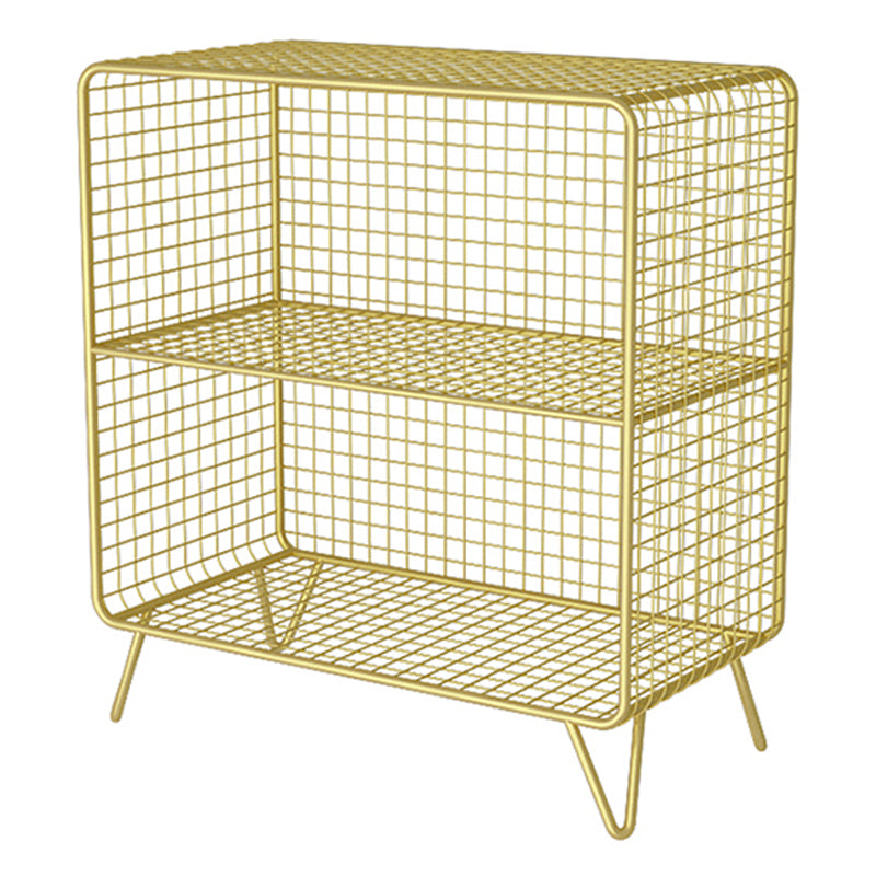 Glam Style Metal Bookshelf Standard Closed Back Shelf Bookcase for Home 24"L x 12"W x 28"H Gold Clearhalo 'Bookcases' 'furn' 'furn_bookcases' 'Furniture' 'furniture_bookcases' 'Office Furniture' 4901551