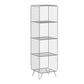 Glam Style Standard Bookshelf Metal Closed Back Shelf Bookcase for Home Use 13.8"L x 11.8"W x 47.2"H Silver Clearhalo 'Bookcases' 'furn' 'furn_bookcases' 'Furniture' 'furniture_bookcases' 'Office Furniture' 4901562