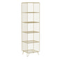 Glam Style Standard Bookshelf Metal Closed Back Shelf Bookcase for Home Use 16"L x 14"W x 59"H Gold Clearhalo 'Bookcases' 'furn' 'furn_bookcases' 'Furniture' 'furniture_bookcases' 'Office Furniture' 4901569