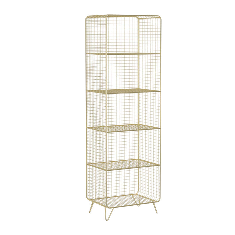 Glam Style Standard Bookshelf Metal Closed Back Shelf Bookcase for Home Use Clearhalo 'Bookcases' 'furn' 'furn_bookcases' 'Furniture' 'furniture_bookcases' 'Office Furniture' 4901570