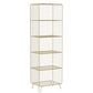 Glam Style Standard Bookshelf Metal Closed Back Shelf Bookcase for Home Use 19.7"L x 13.8"W x 63"H Gold Clearhalo 'Bookcases' 'furn' 'furn_bookcases' 'Furniture' 'furniture_bookcases' 'Office Furniture' 4901571