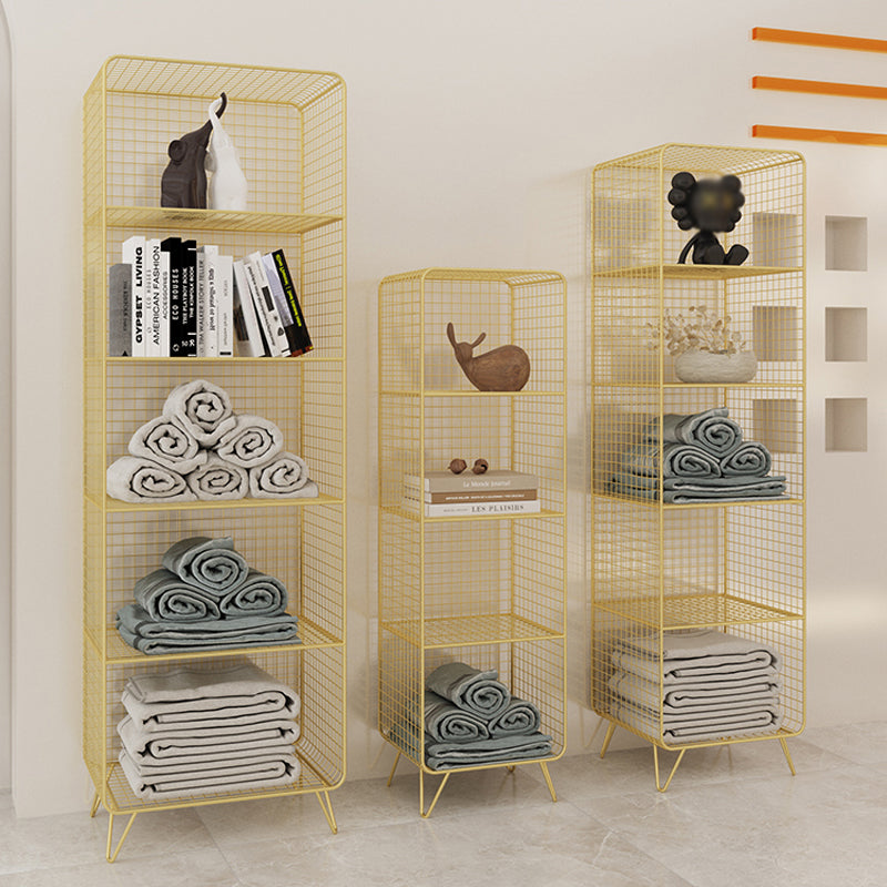 Glam Style Standard Bookshelf Metal Closed Back Shelf Bookcase for Home Use Clearhalo 'Bookcases' 'furn' 'furn_bookcases' 'Furniture' 'furniture_bookcases' 'Office Furniture' 4901574