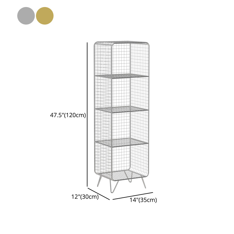 Glam Style Standard Bookshelf Metal Closed Back Shelf Bookcase for Home Use Clearhalo 'Bookcases' 'furn' 'furn_bookcases' 'Furniture' 'furniture_bookcases' 'Office Furniture' 4901577