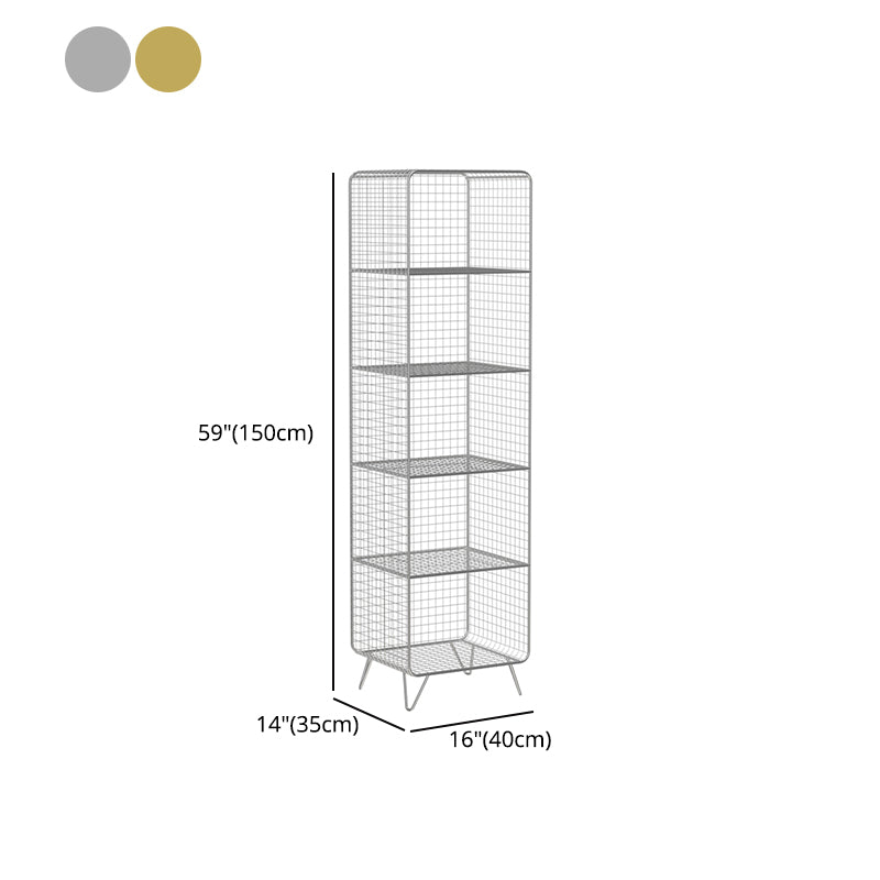 Glam Style Standard Bookshelf Metal Closed Back Shelf Bookcase for Home Use Clearhalo 'Bookcases' 'furn' 'furn_bookcases' 'Furniture' 'furniture_bookcases' 'Office Furniture' 4901578