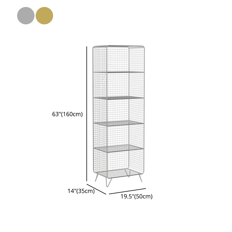 Glam Style Standard Bookshelf Metal Closed Back Shelf Bookcase for Home Use Clearhalo 'Bookcases' 'furn' 'furn_bookcases' 'Furniture' 'furniture_bookcases' 'Office Furniture' 4901579