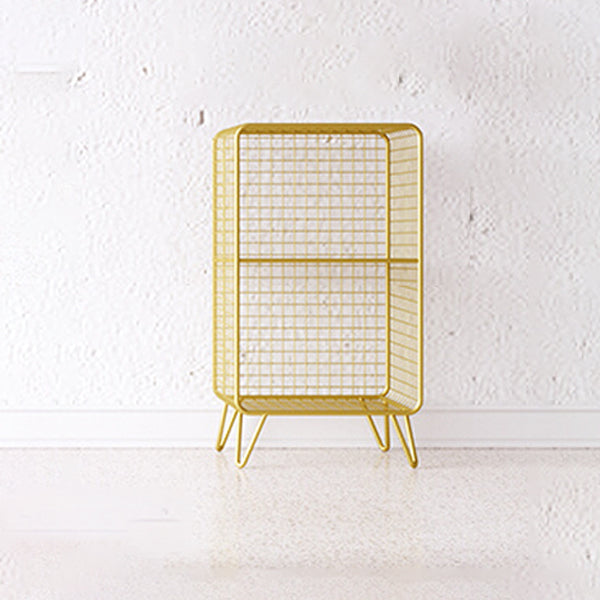 Glam Style Metal Bookshelf Closed Back Standard Shelf Bookcase for Home 14"L x 12"W x 26"H Gold Clearhalo 'Bookcases' 'furn' 'furn_bookcases' 'Furniture' 'furniture_bookcases' 'Office Furniture' 4901586