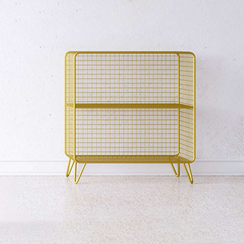 Glam Style Metal Bookshelf Closed Back Standard Shelf Bookcase for Home 24"L x 12"W x 28"H Gold Clearhalo 'Bookcases' 'furn' 'furn_bookcases' 'Furniture' 'furniture_bookcases' 'Office Furniture' 4901590