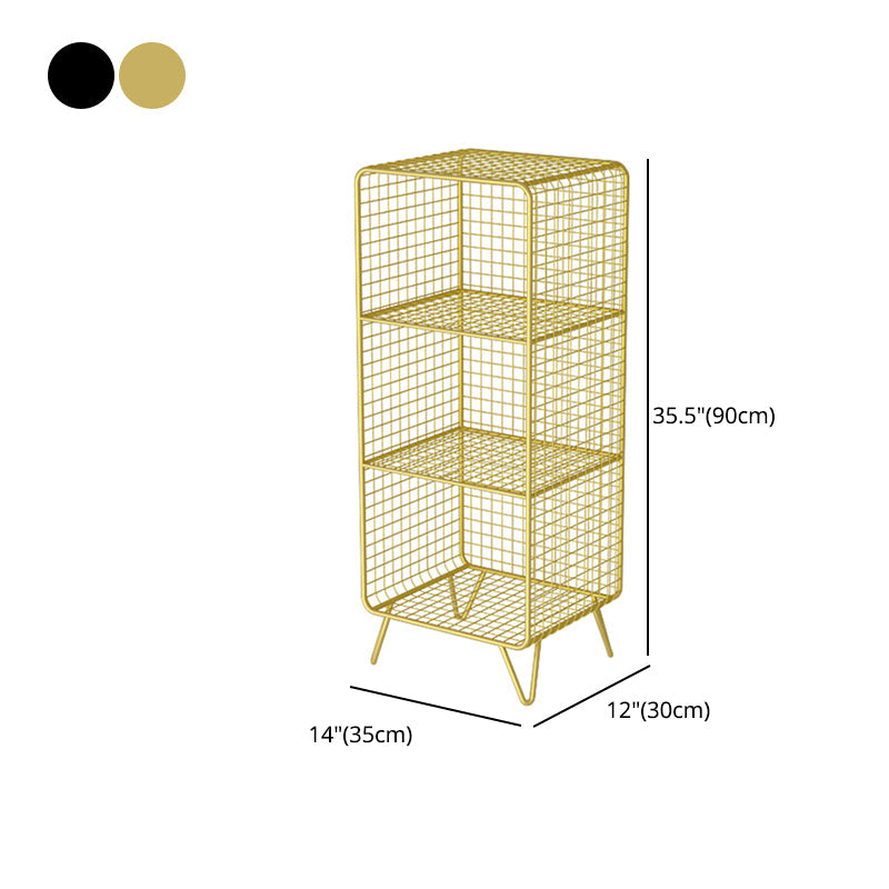 Glam Style Metal Bookshelf Closed Back Standard Shelf Bookcase for Home Clearhalo 'Bookcases' 'furn' 'furn_bookcases' 'Furniture' 'furniture_bookcases' 'Office Furniture' 4901602