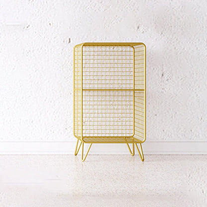 Glam Style Bookshelf Metal Standard Shelf Bookcase for Home Use 14"L x 12"W x 26"H Gold Clearhalo 'Bookcases' 'furn' 'furn_bookcases' 'Furniture' 'furniture_bookcases' 'Office Furniture' 4901637