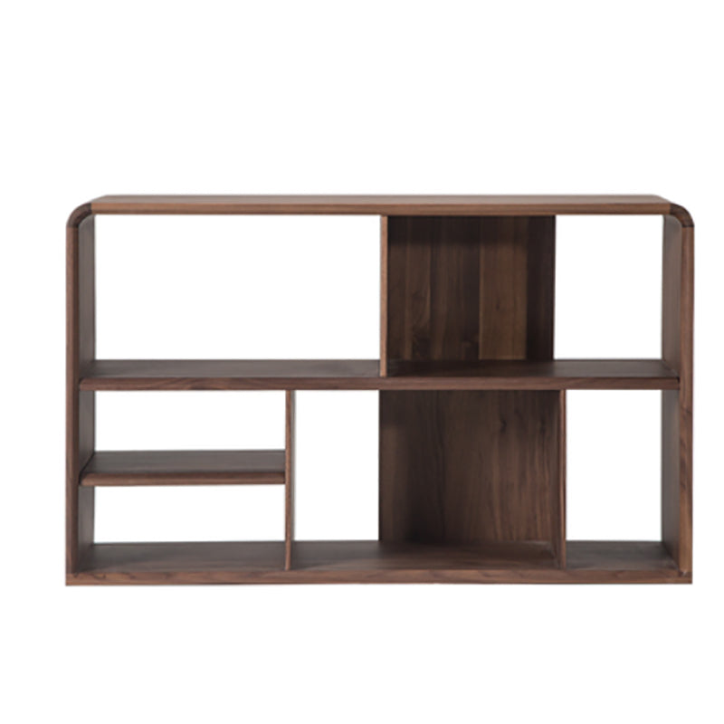Scandinavian Standard Bookcase Wooden Open Back Bookshelf for Home Office 39.4"L x 13.8"W x 24"H Walnut Clearhalo 'Bookcases' 'furn' 'furn_bookcases' 'Furniture' 'furniture_bookcases' 'Office Furniture' 4901659
