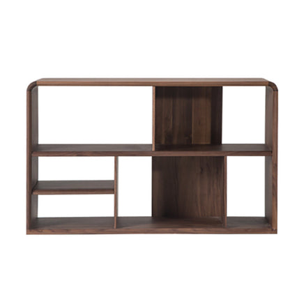 Scandinavian Standard Bookcase Wooden Open Back Bookshelf for Home Office 39.4"L x 13.8"W x 24"H Walnut Clearhalo 'Bookcases' 'furn' 'furn_bookcases' 'Furniture' 'furniture_bookcases' 'Office Furniture' 4901659